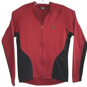 Pearl Izumi Cycling Jersey Women Red Black Full Zip Long Sleeve Gorpcore L